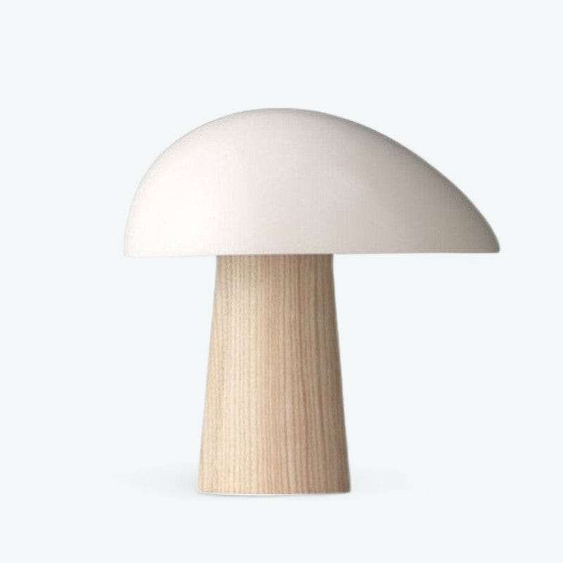 Lampe de Chevet à Led Champignon Bois Blanc