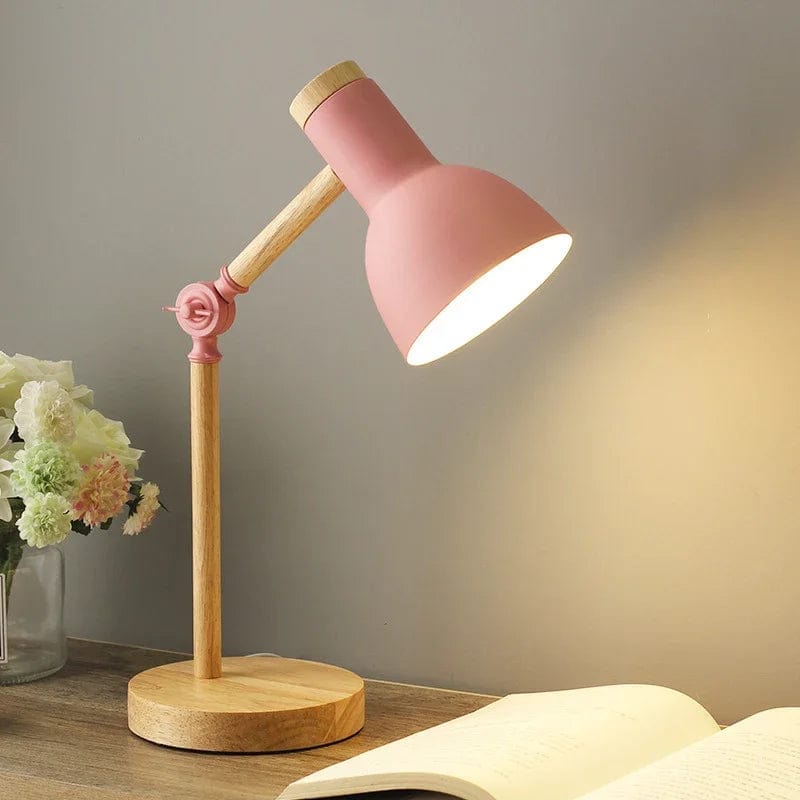 Lampe de chevet Bois et Rose Rose