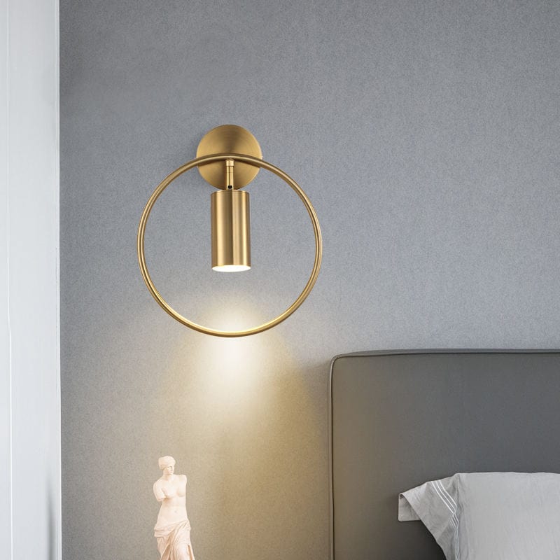 Lampe de Chevet Dorée Fixée au Mur