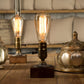 Lampe de Chevet en Métal et Bois Industriel