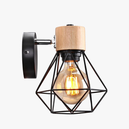 Lampe de Chevet Industrielle Fixation Murale Noir