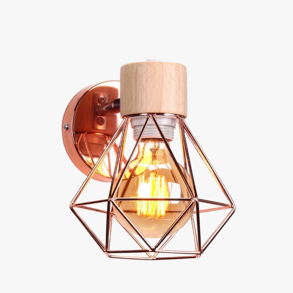 Lampe de Chevet Industrielle Fixation Murale Rose Gold