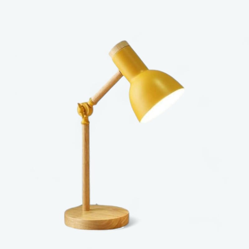 Lampe de Chevet Jaune et Bois Jaune